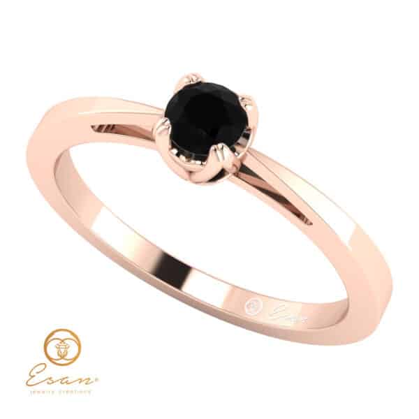 Inel de logodna cu diamant negru ES24