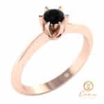 inel de logodna cu diamant negru solitaire ES9-R