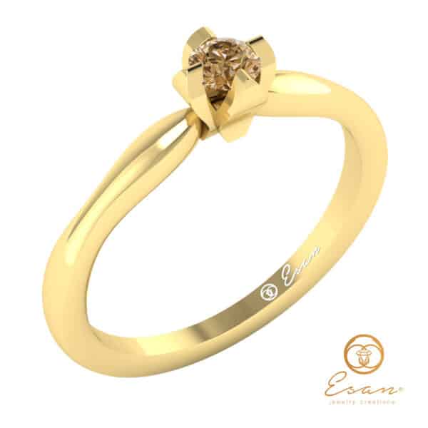 inel de logodna din aur cu ametist solitaire ES10-G