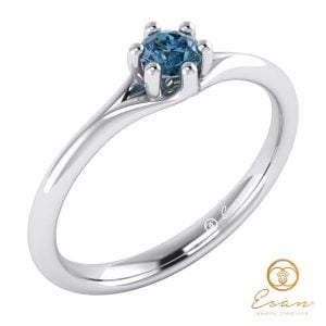 inel de logodna din aur cu diamant albastru es14