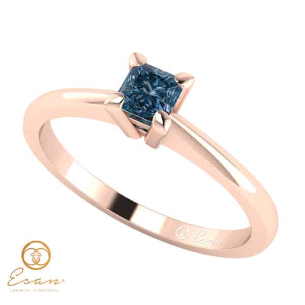 inel de logodna din aur cu diamant albastru es-18