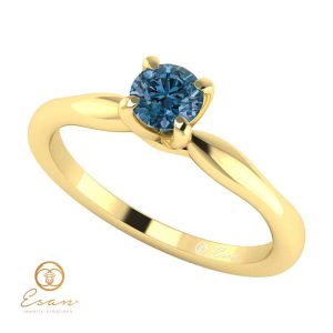 inel de logodna din aur cu diamant albastru ES48