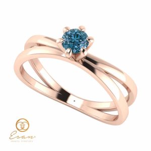 inel de logodna din aur cu diamant albastru ES57