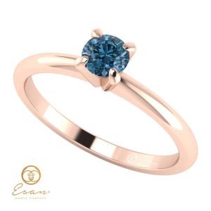 inel de logodna din aur cu diamant albastru solitaire ES35-R