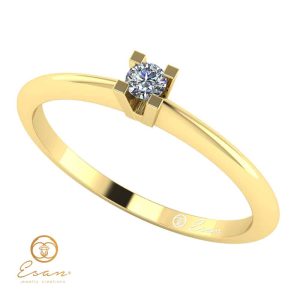 inel de logodna solitaire din aur cu diamant ES13