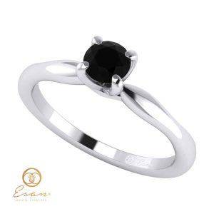 inel de logodna din aur cu diamant negru ES48