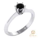 inel de logodna din aur cu diamant negru solitaire ES9-A