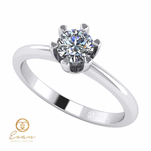 Inel de logodna din aur cu diamant solitaire ES49-a