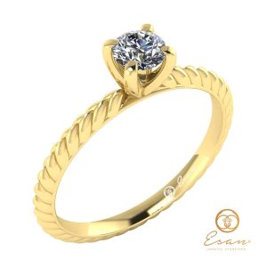 inel de logodna solitaire cu diamant natural