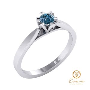 inel de logodna solitaire din aur cu diamant albastru ES55-A