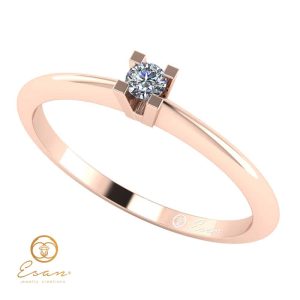 inel de logodna solitaire din aur cu diamant ES13