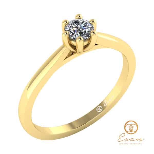 inel de logodna solitaire din aur cu diamant ES23