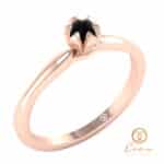 inel de logodna solitaire din aur cu diamant negru ES19