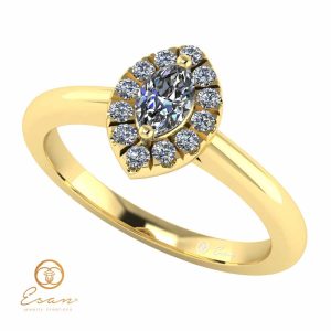 de logodna din aur cu diamante si diamant marquise ES144