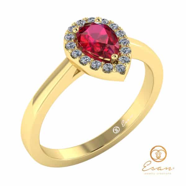 ES145-Inel de logodna cu rubin-LACRIMA