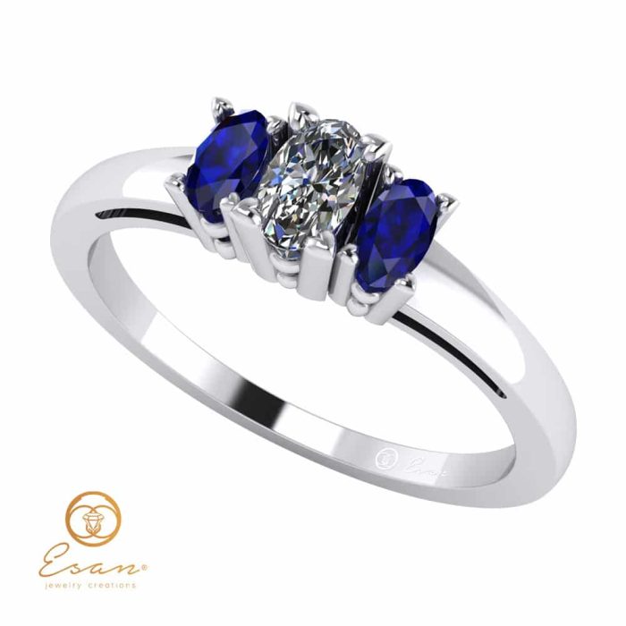 Inel de logodna cu diamant oval 0.40 carate natural din aur ES83