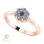 Inel de logodna din aur cu diamant albastru si diamante ES70