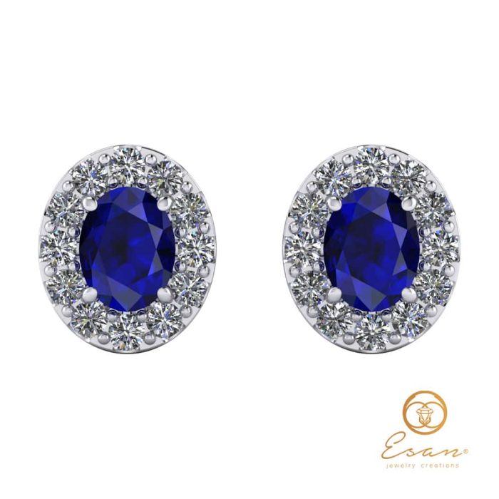 Cercei cu safir si diamante ESC6