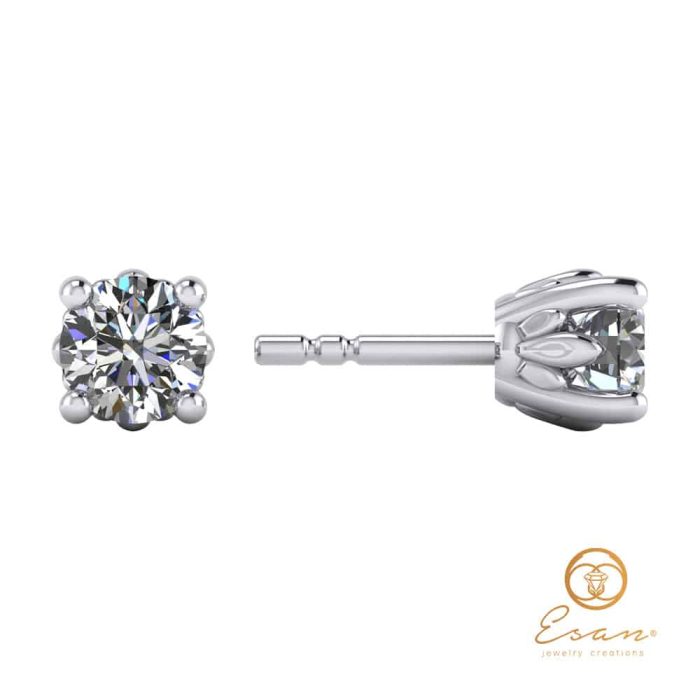Cercei din aur cu diamant model stud
