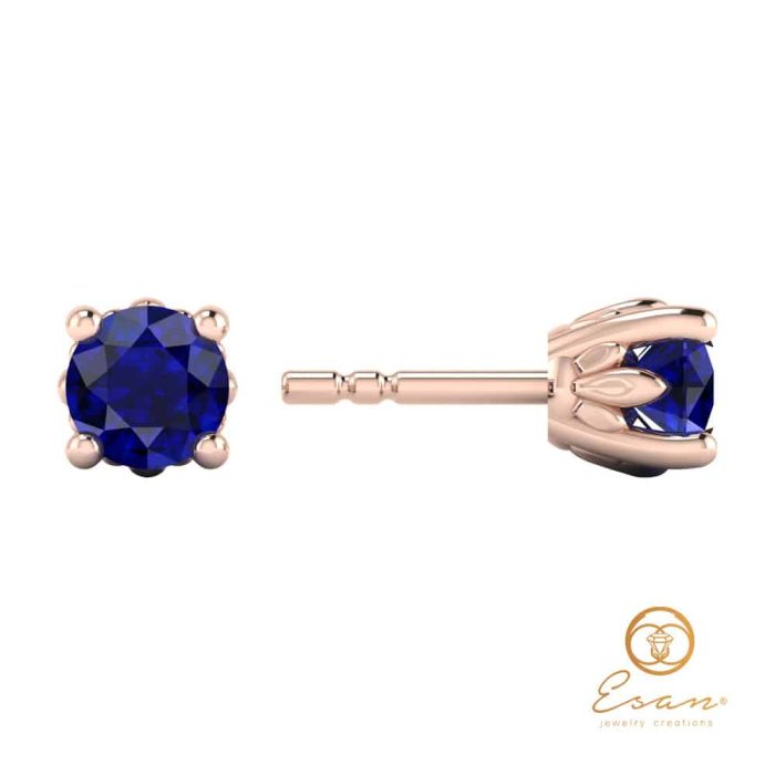 Cercei din aur cu safir model stud