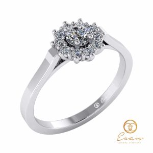 inel de logodna anturaj din aur cu diamante ES71-A