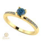 inel de logodna cu diamant albastru