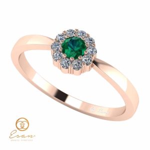 inel de logodna cu smarald si diamante ES74