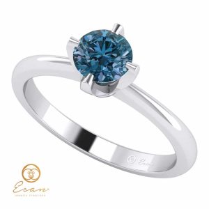 inel de logodna din aur cu diamant albastru ES137-A