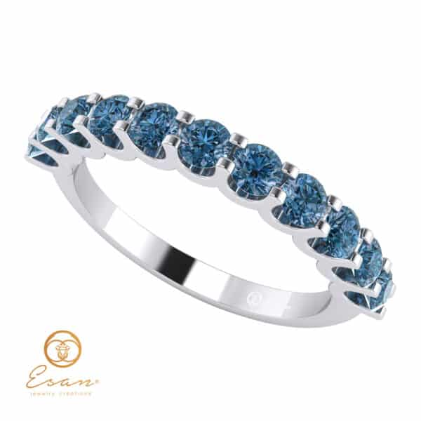 Inel de logodna din aur cu diamante albastre ESDB124
