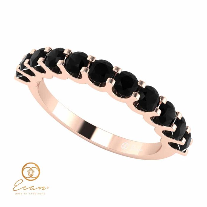 Inel de logodna din aur cu diamante negre naturale ESDN124