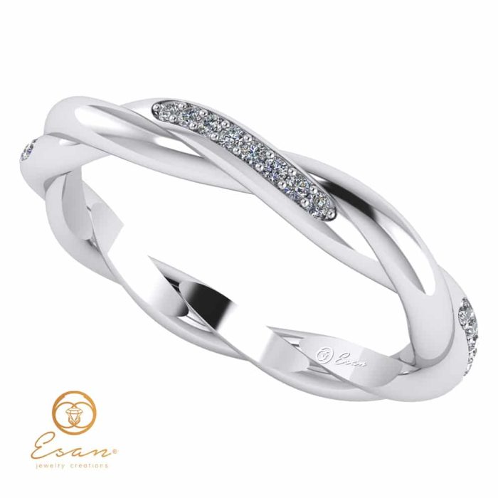 Inel din aur alb 14k eternity cu diamante naturale ESD138