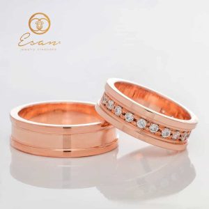 Verighete din aur roz cu diamante ESV101