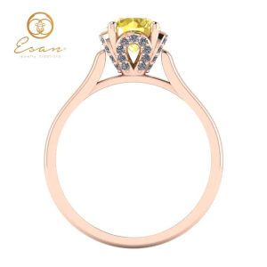 de logodna din aur roz cu diamant galben ES152