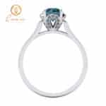 Inel de logodna cu diamant albastru si diamante floare ES152