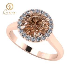 Inel de logodna cu diamant coniac si diamante ES151