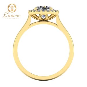 Inel de logodna din aur galben cu diamant si diamante ES151