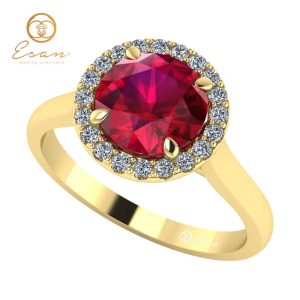 Inel din aur cu rubin si diamante ES151