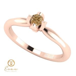 Inel de logodna din aur cu diamant brown ES10