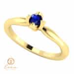 Inel de logodna din aur alb cu safir albastru ESS10