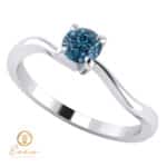 Inel de logodna din aur cu diamant albastru ES11