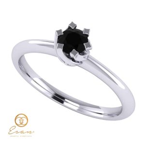 Inel de logodna solitaire cu diamant negru din aur ES1
