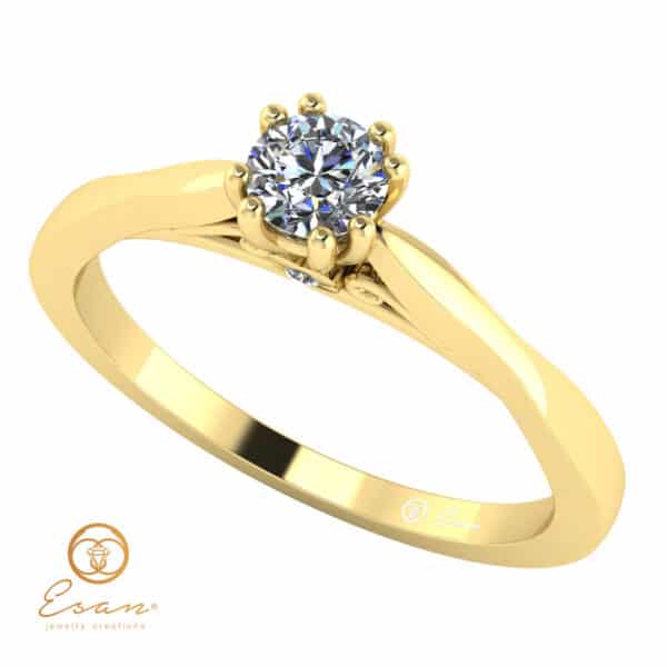 Inel de logodna din aur cu diamante incolore ES120