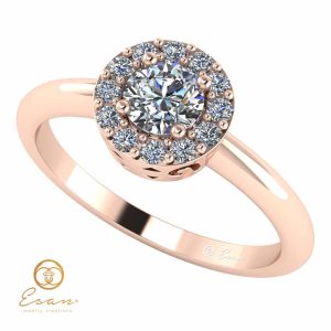 Inel de logodna din aur cu diamante incolore ES121