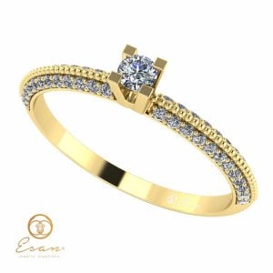 Inel de logodna din aur cu diamante incolore ES123
