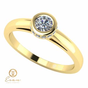 Inel de logodna din aur cu diamante incolore ES122