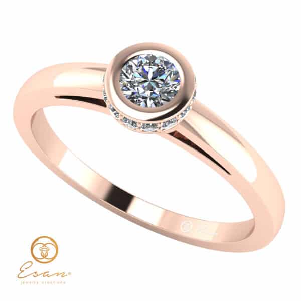 Inel de logodna din aur cu diamante incolore ES122