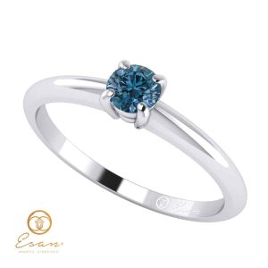 Inel de logodna din aur cu diamant albastru ES12