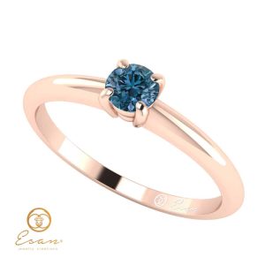 Inel de logodna din aur cu diamant albastru ES12