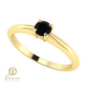 Inel de logodna din aur cu diamant negru ES12
