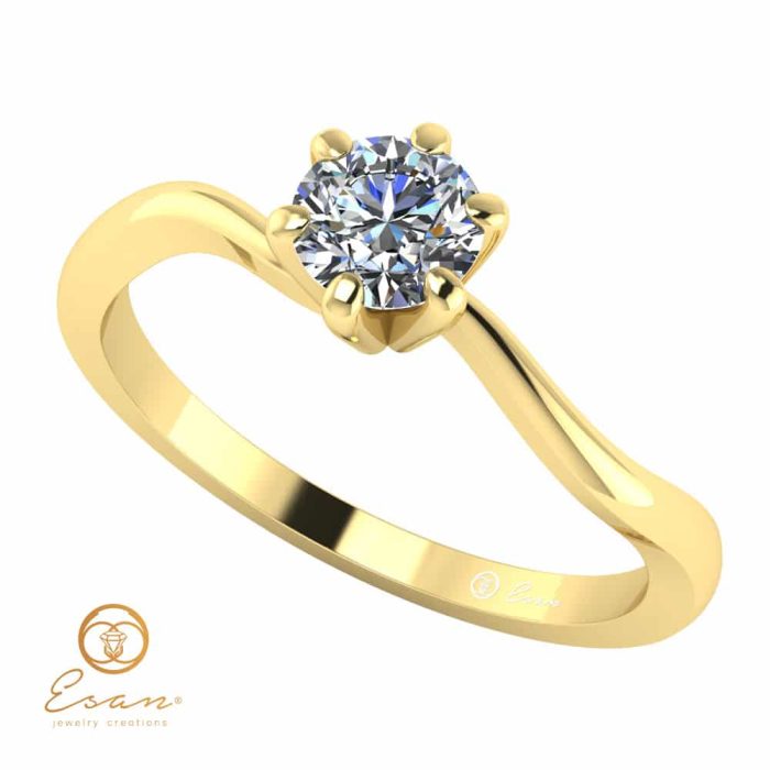 Inel de logodna din aur cu diamant natural ES2